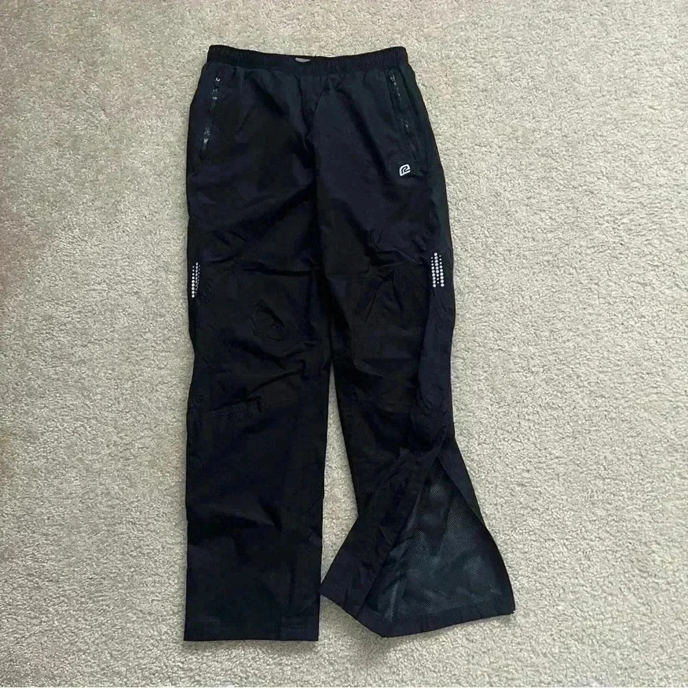 ROAD RUNNER Sports Men’s Size Medium Black Pants Pro Velocity 100% Polyester Zip